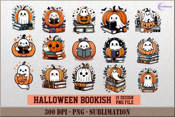 Download Cute Ghost Bookish PNG Halloween Clipart - Clipart Collection