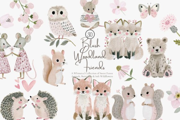 Download Oodland Animal Watercolor Clipart Set - Clipart Collection