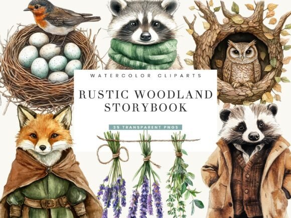 Download Rustic Woodland Storybook Clipart - Clipart Collection