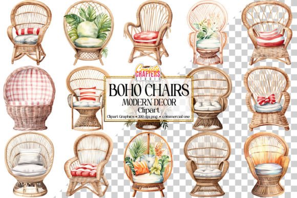 Download Boho Chic Chair Decor PNG Clipart Set - Clipart Collection