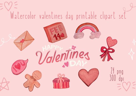 Download Watercolor Valentine's Day Clipart - Clipart Collection