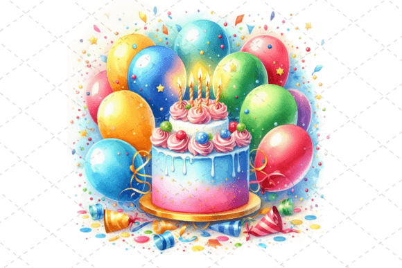 Download Watercolor Birthday Cake Clipart - Clipart Collection