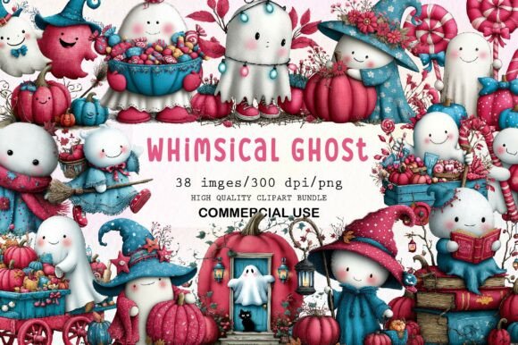 Download Whimsical Ghost Clipart Bundle - Clipart Collection