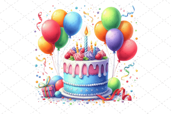Download Watercolor Birthday Cake Clipart - Clipart Collection