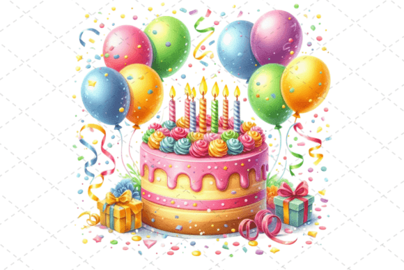 Download Watercolor Birthday Cake Clipart - Clipart Collection