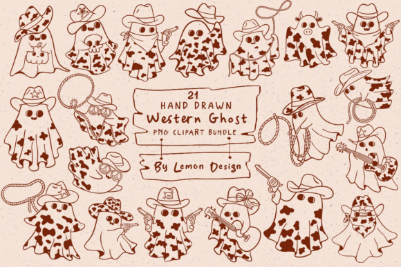 Download Hand Drawn Western Ghost Clipart Bundle - Clipart Collection