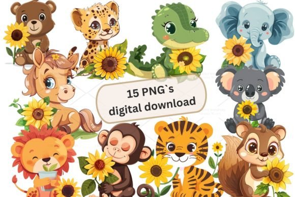 Download Cute Animal Clipart Sticker, PNG 4S-17 - Clipart Collection