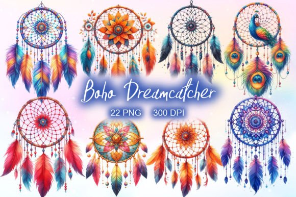 Download Watercolor Boho Dreamcatcher Clipart PNG - Clipart Collection