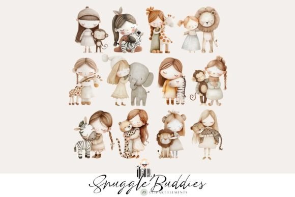 Download Snuggle Buddies Baby Animals Clipart - Clipart Collection