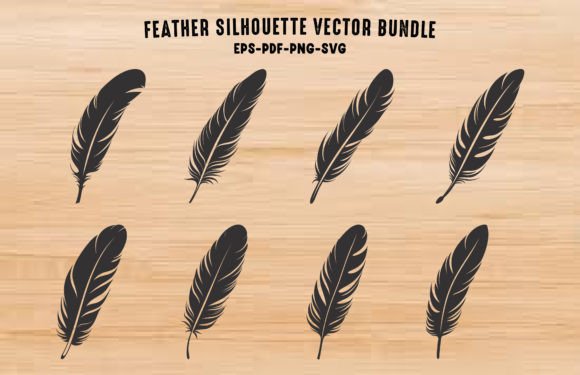 Download Bird Feather Silhouette PNG Clipart Set - Clipart Collection
