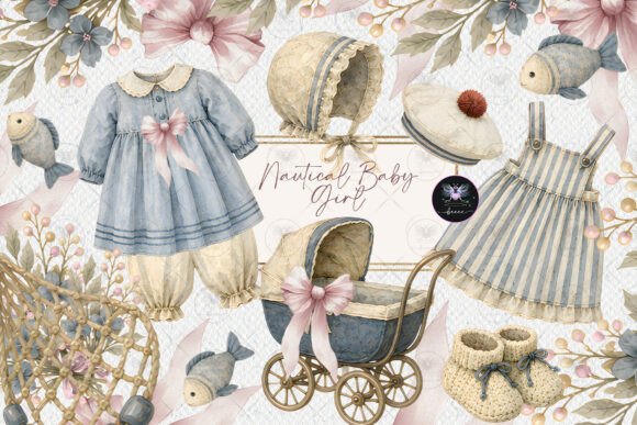 Download Nautical Baby Girl Clipart - Clipart Collection