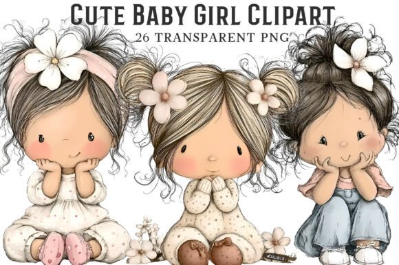 Download Cute Baby Girl Clipart - Clipart Collection