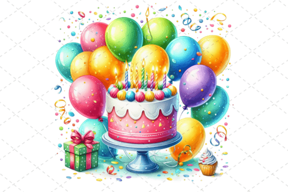 Download Watercolor Birthday Cake Clipart - Clipart Collection