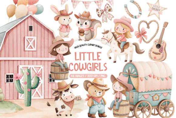 Download Little Cowgirl Watercolor Clipart - Clipart Collection