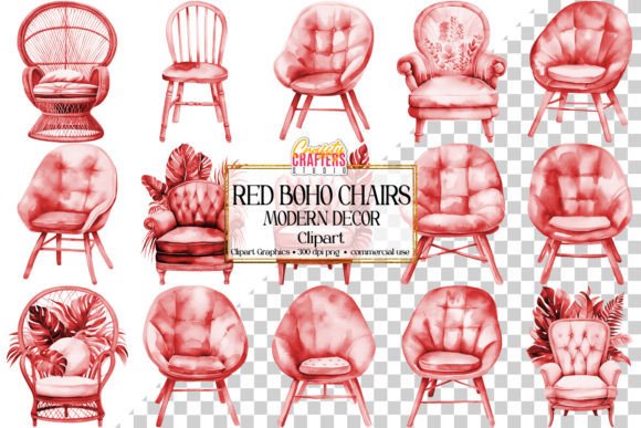 Download Red Boho Chic Chair Decor PNG Clipart - Clipart Collection