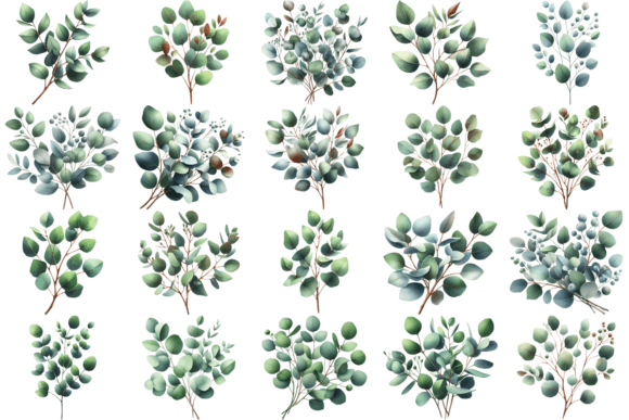 Download 20 Watercolor Eucalyptus Clipart Bundle - Clipart Collection