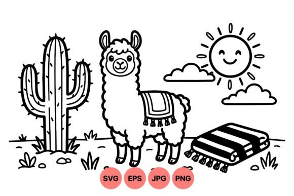 Download Cute Llama Desert Clipart - Clipart Collection