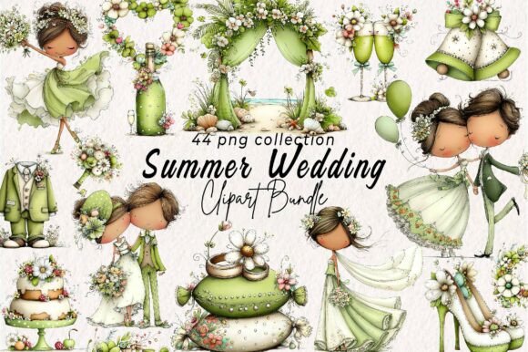 Download Whimsical Summer Wedding Clipart - Clipart Collection