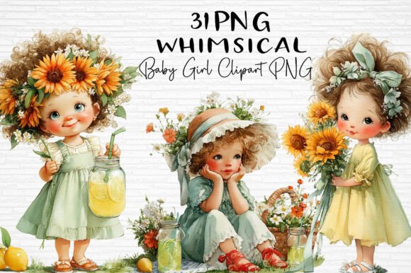 Download Whimsical Baby Girl Clipart PNG - Clipart Collection