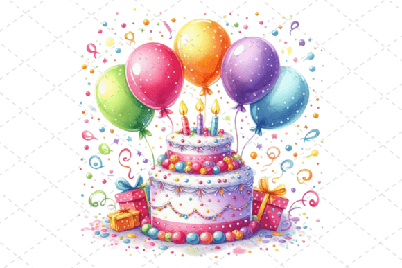 Download Watercolor Birthday Cake Clipart - Clipart Collection