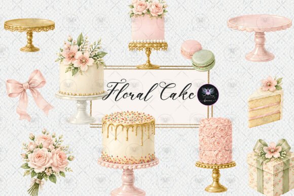Download Elegant Floral Cake Watercolor Clipart - Clipart Collection
