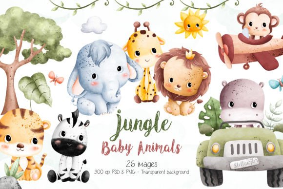 Download Jungle Baby Animals Clipart - Clipart Collection