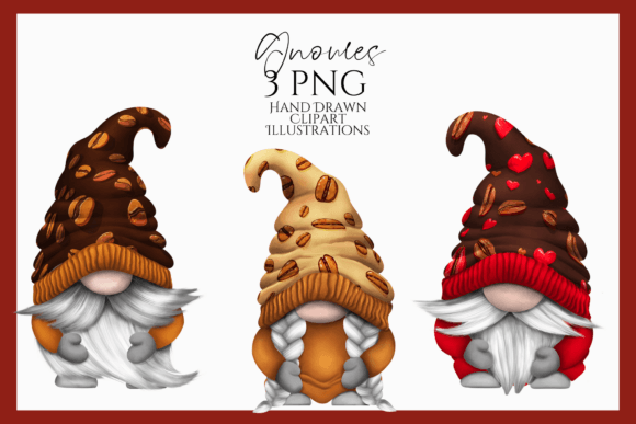 Download Coffee Gnome Clipart Set - 3 PNG Files - Clipart Collection