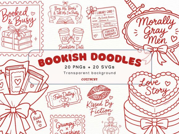 Download Romance Lover Doodle Clipart Bookish PNG - Clipart Collection