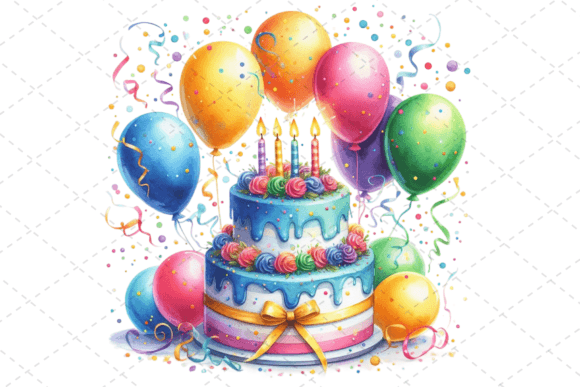 Download Watercolor Birthday Cake Clipart - Clipart Collection
