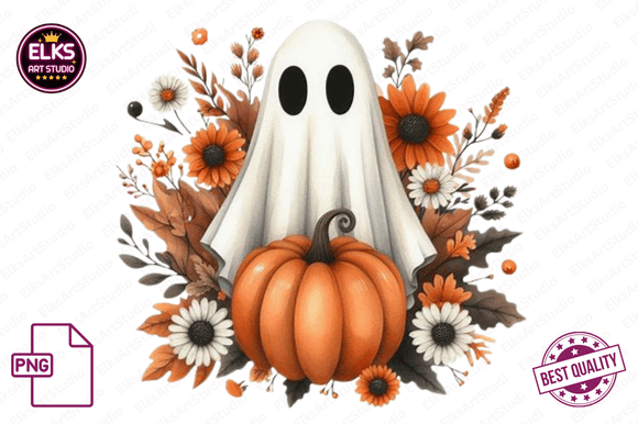 Download Vintage Fall Ghost Clipart, Autumn Boho - Clipart Collection