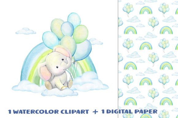 Download Cute Elephant Clipart, Watercolor Baby - Clipart Collection
