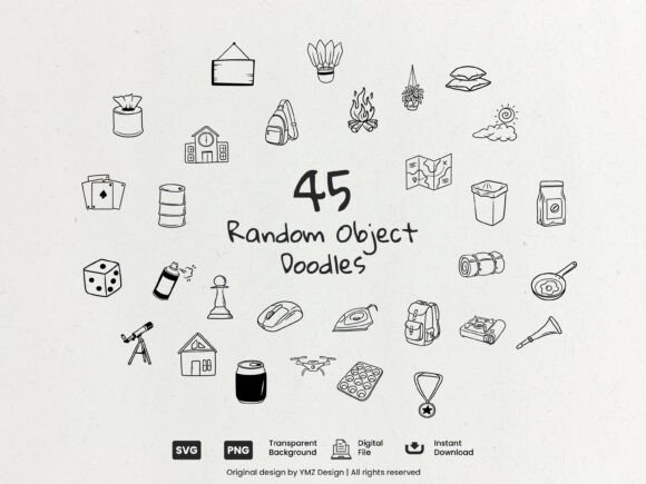 Download Random Object Doodle Clipart Bundle - Clipart Collection