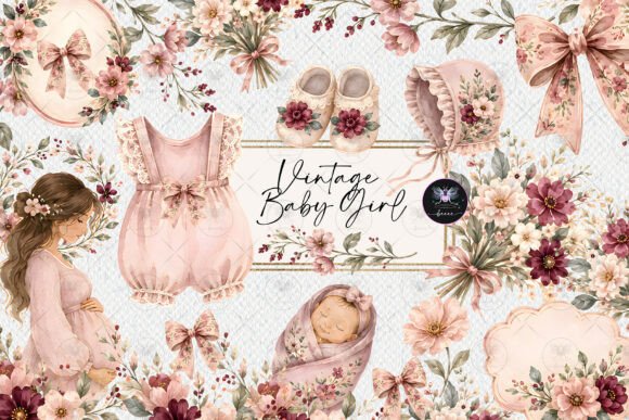 Download Vintage Baby Girl Clipart - Clipart Collection