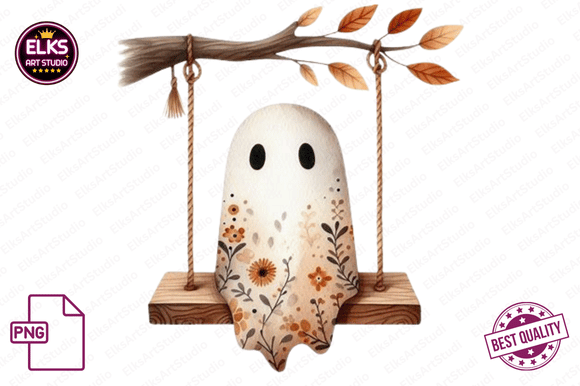 Download Vintage Fall Ghost Clipart, Autumn Boho - Clipart Collection