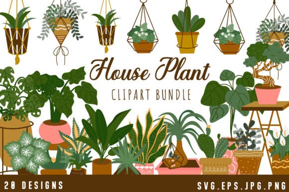 Download Potted House Plant Clipart SVG Bundle - Clipart Collection