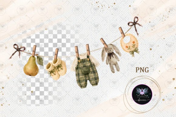 Download Vintage Autumn Baby Shower Clipart - Clipart Collection