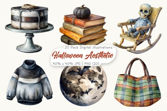 Download Watercolor Halloween Aesthetic Clipart - Clipart Collection