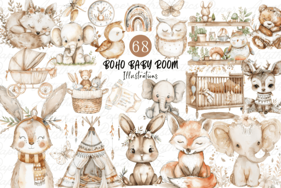 Download Boho Baby Clipart Bundle Boho Animals - Clipart Collection