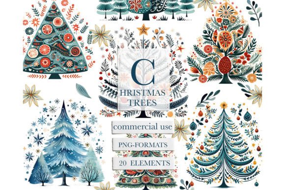 Download Scandinavian Folk Christmas Tree Clipart - Clipart Collection