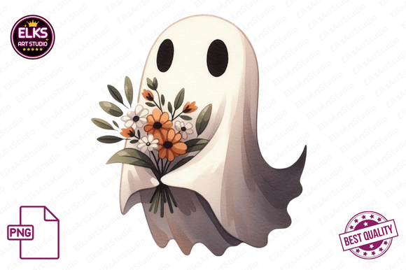 Download Vintage Fall Ghost Clipart, Autumn Boho - Clipart Collection