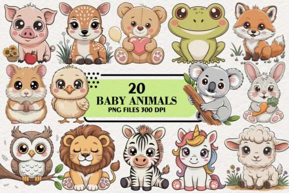 Download Kawaii Baby Animals Clipart Bundle - Clipart Collection