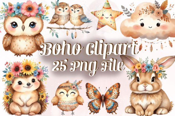 Download Boho Woodland Animal Clipart PNG Bundle - Clipart Collection