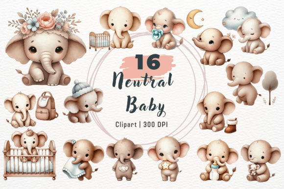 Download Watercolor Neutral Baby Clipart - Clipart Collection