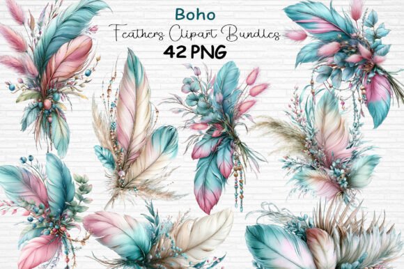 Download Boho Feathers Clipart Bundle PNG - Clipart Collection
