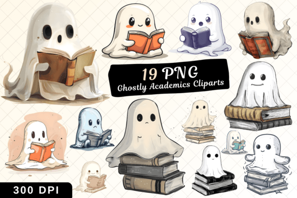 Download Ghost with Books Sublimation Cliparts - Clipart Collection