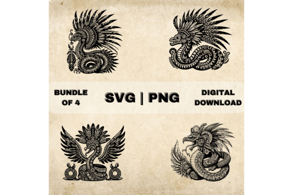 Download Quetzalcoatl SVG Bundle, Aztec God Clipart - Clipart Collection