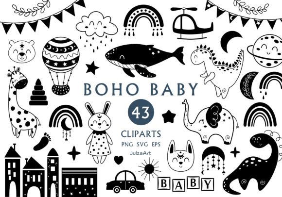 Download Boho Baby Svg, Black Bohemian Clipart - Clipart Collection