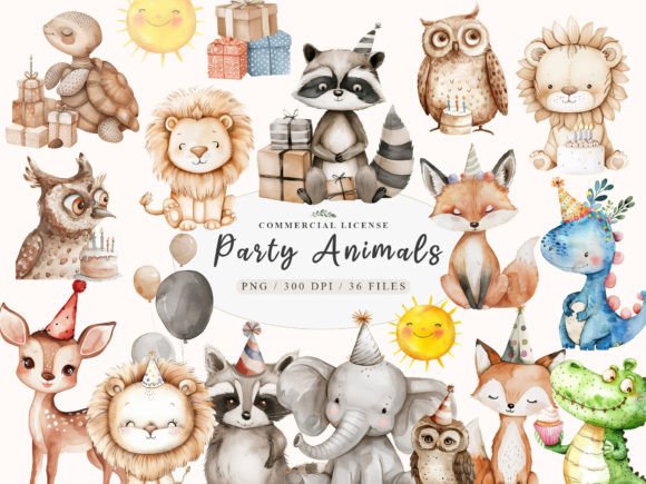 Download Birthday Baby Animal Clipart, Party Png - Clipart Collection