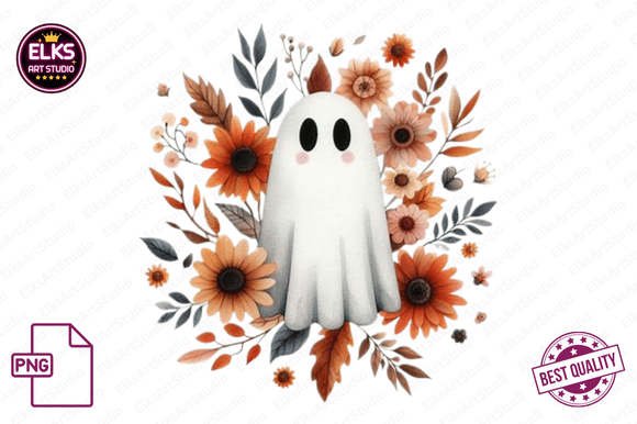 Download Vintage Fall Ghost Clipart, Autumn Boho - Clipart Collection