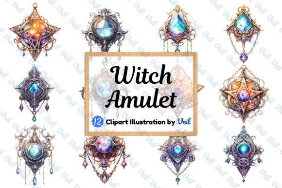 Download Witch Amulet Clipart Watercolor Bundle - Clipart Collection